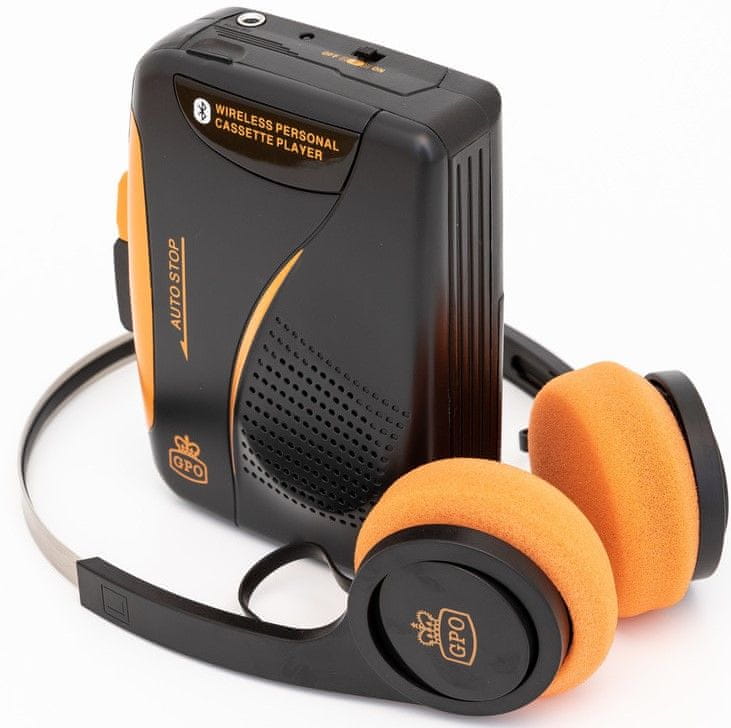 GPO Retro Cassette Walkman Bluetooth, čierna/oranžová